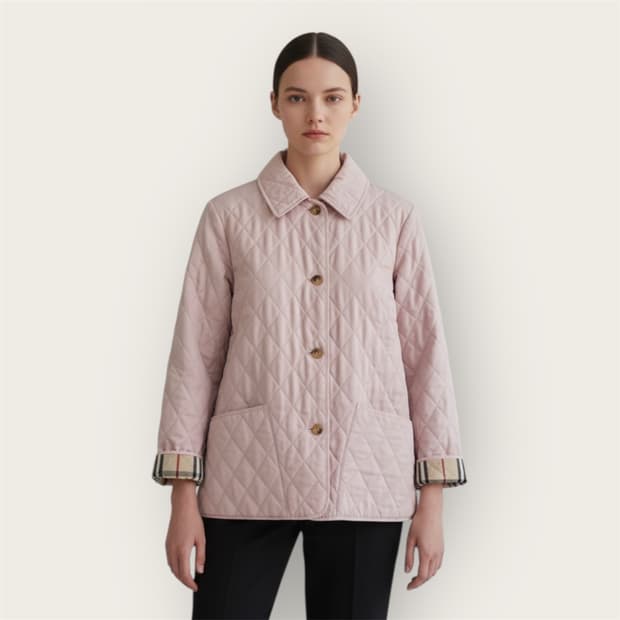 S/ 버버리 노바체크 라이닝 퀄팅 경량 패딩