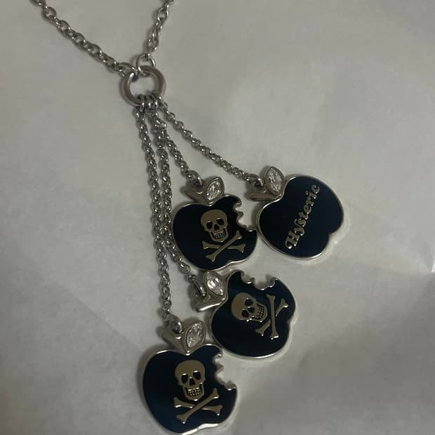 히스테릭글래머 - 애플 해골 목걸이 black