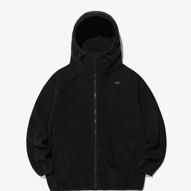 FLEECE HOODIE JACKET_BLACK