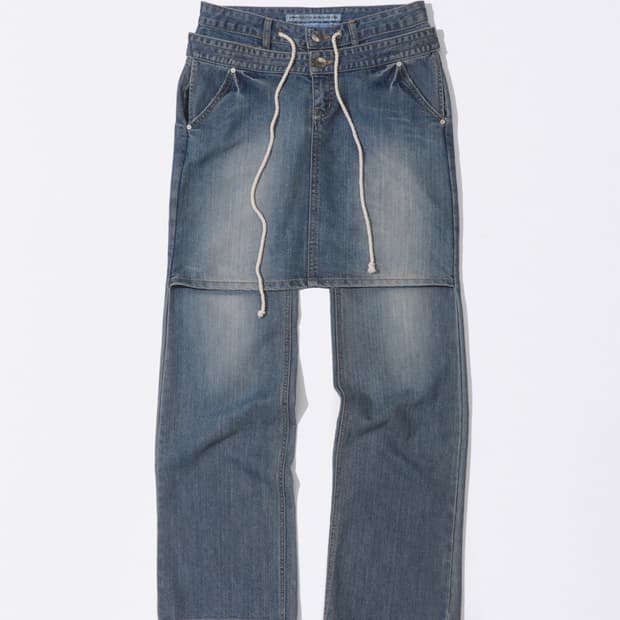 스컬프터 데님 Apron Layered Denim Mid Blue XS