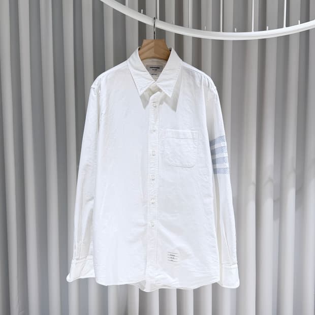 (A+/5) / 톰브라운 그레이 사선완장 옥스포드 셔츠 화이트