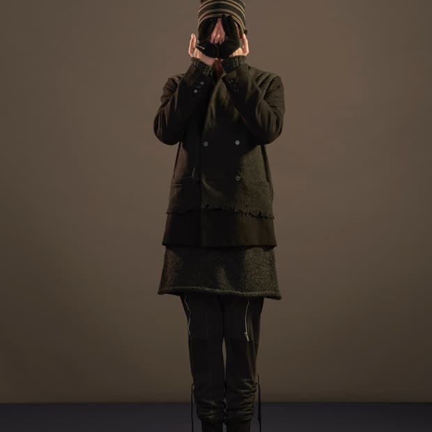 언더커버 17aw 니트도킹 블레이저