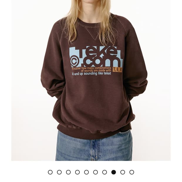 테켓 teket Folder Sweatshirt Brown S