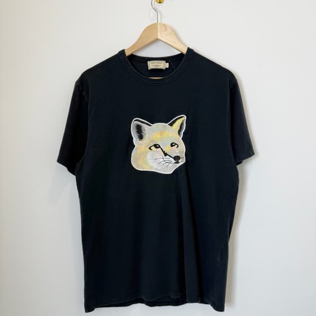 메종키츠네 빅파스텔폭스헤드 반팔티 블랙