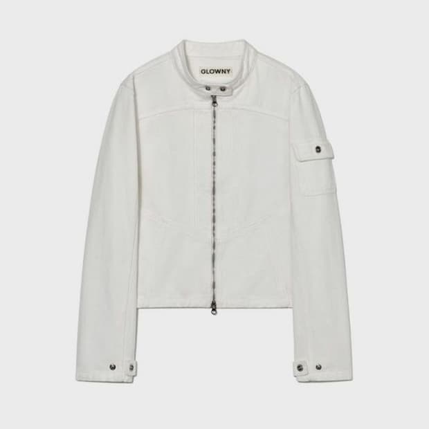 glowny BONES DENIM JACKET(WHITE)