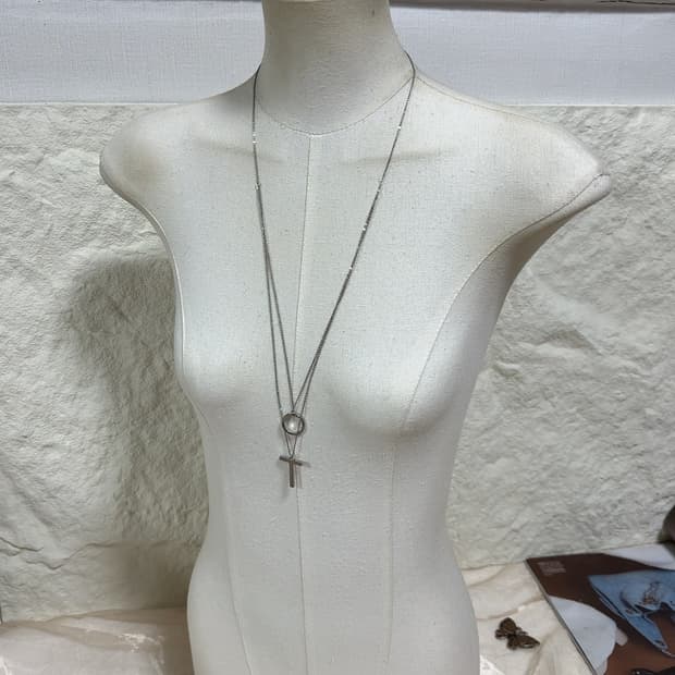 빈티지 레이어드 OT 디자인 목걸이