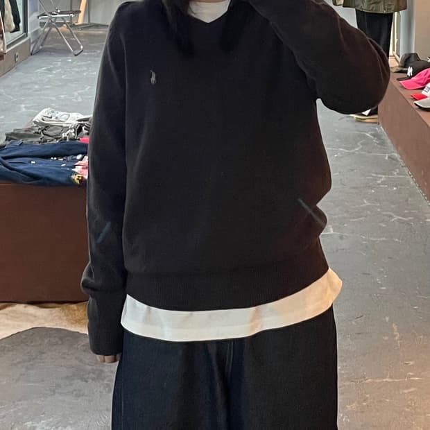 폴로 랄프로렌 브라운 브이넥 니트 H2012