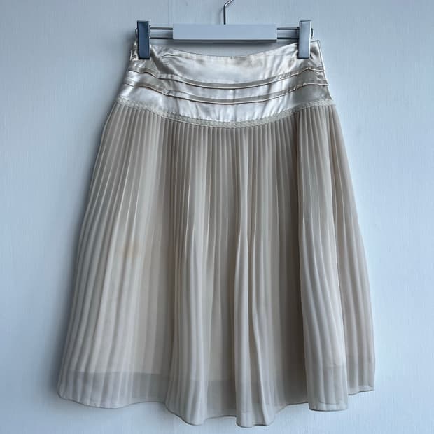 쉬폰 새틴 플리츠 스커트