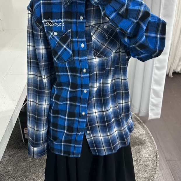 gotcha blue check shirt