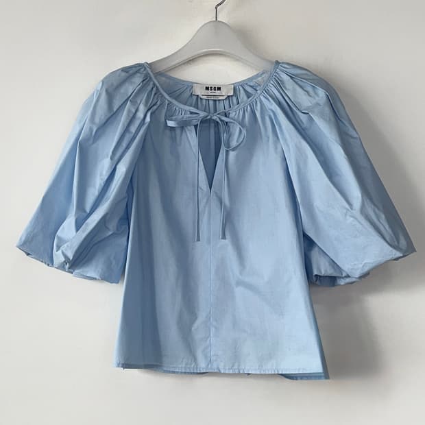 MSGM 벌룬 소매 타이 블라우스