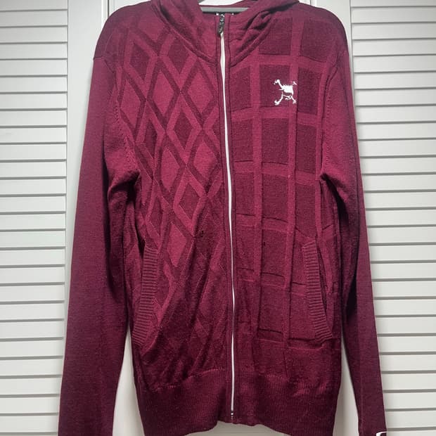 오클리 버건디 후드 집업 스웨터 M size