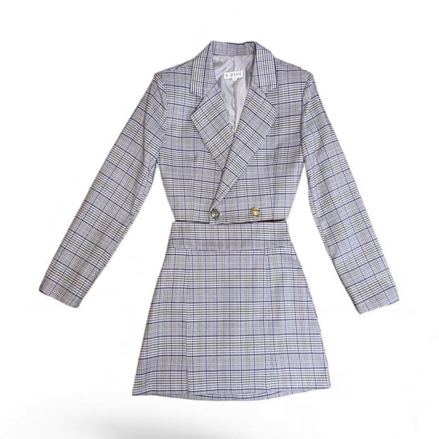 클래식 체크 투피스 셋업