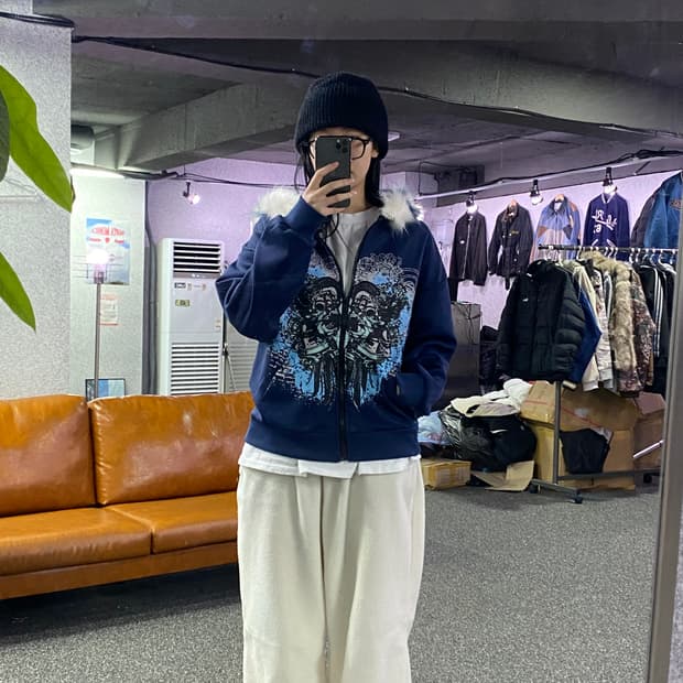 빈티지 y2k 후드 집업 자켓 B3178 