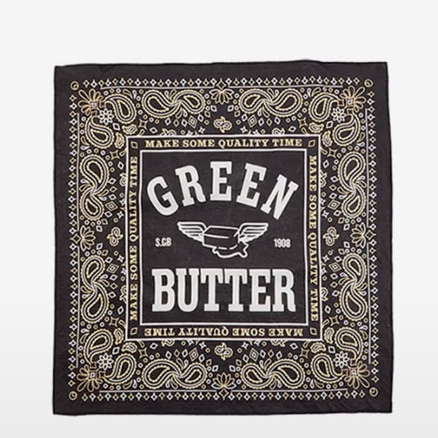 그린버터 - 스카프, 반다나 블랙 