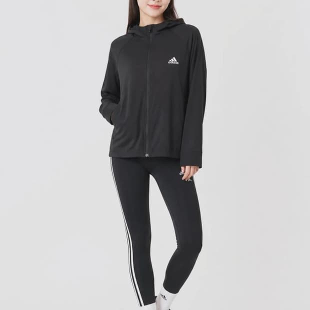 아디다스 블랙 여자 FREE 집업 자켓 O0979