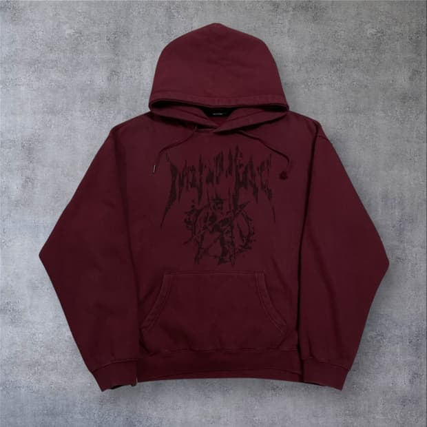 낫포너드 빅로고 버건디 후드티