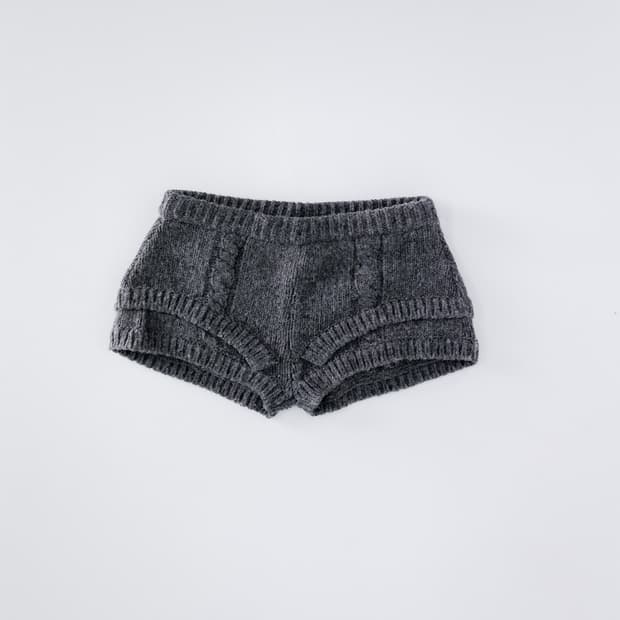 울리카상투스 rope knit shorts 로프 니트 쇼츠 차콜