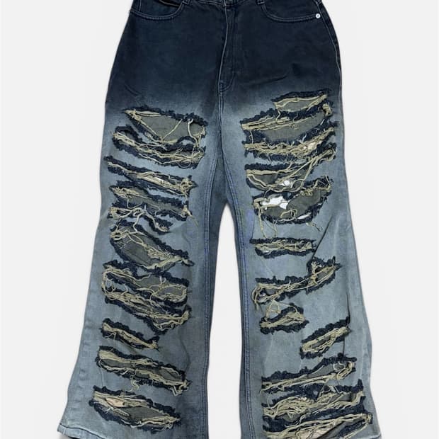 몸만와 디스트로이드 데님 팬츠