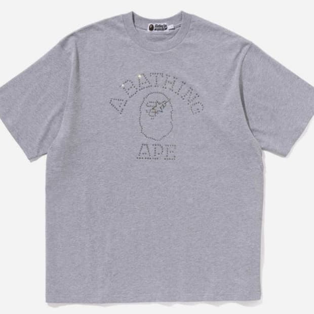 베이프 큐빅 라인스톤 반팔 3XL