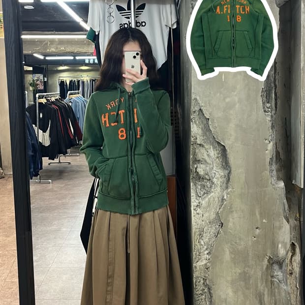 아베크롬비 후드집업 그린 S #csz2460