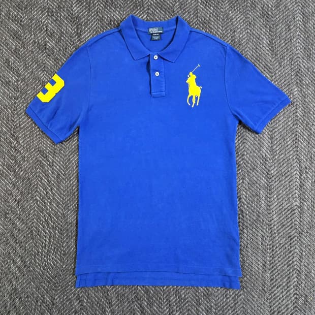 폴로 랄프로렌 빅포니 블루 카라 반팔티
