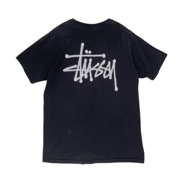 스투시 Stüssy 블랙 베이직 스탁로고 반팔 티셔츠 M