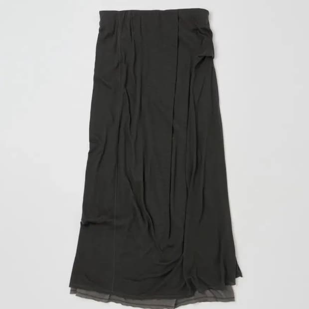 낫띵에브리띵 드레이프 더블 레이어드 스커트 딥 차콜