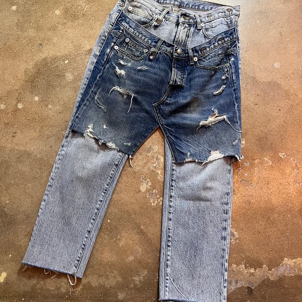 R13 알썰틴 더블레이어드 데님