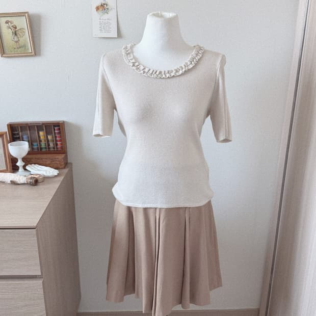 프릴니트+울 스커트