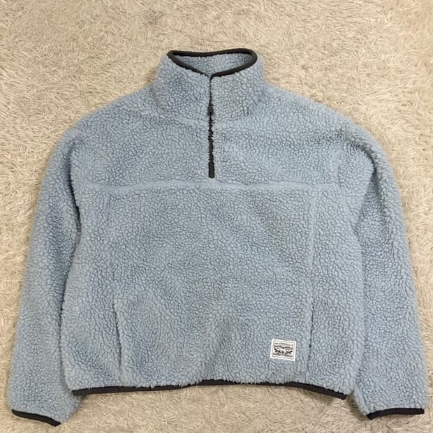 리바이스 크롭 반집업 후리스/#2898