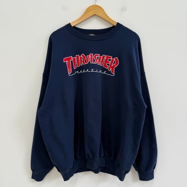 [XL] 트레셔 스케이트보드 크루넥 스웻셔츠 맨투맨 네이비 3728