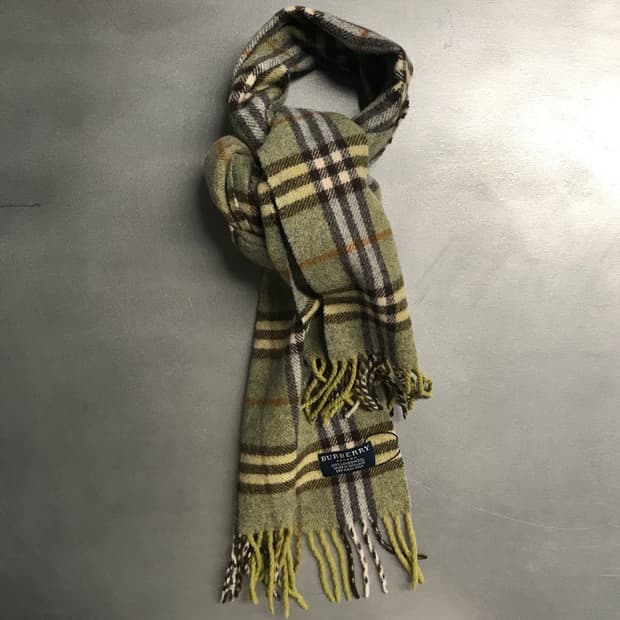 버버리 정품 램스울 머플러 그린