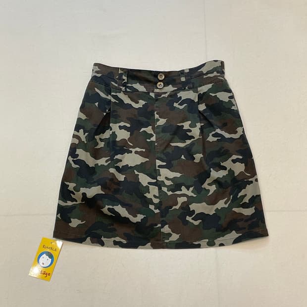 일본빈티지 카모핀턱스커트 free