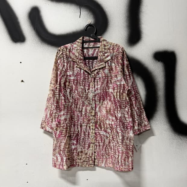 VTG 빈티지 러블리 오리엔탈 핑크 패턴 셔츠 자켓