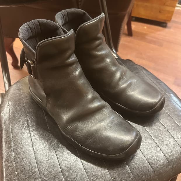 Prada Black Leather Ankle Boots