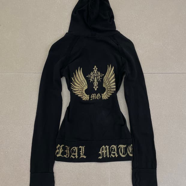 십자 날개 y2k 후드집업