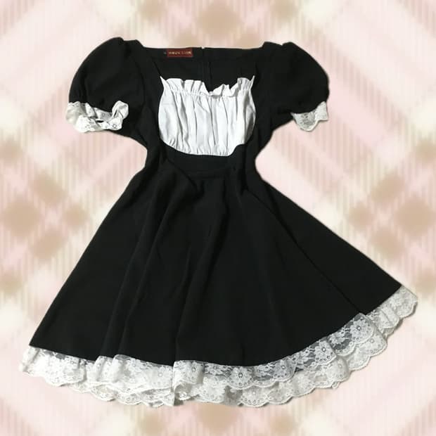 바디라인 블랙 레이스 원피스 로리타 고스로리 지뢰계 양산형 