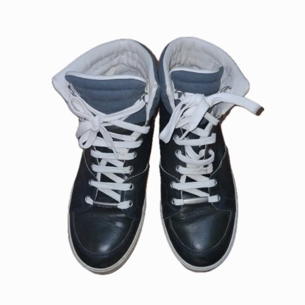 디올 블랙 하이탑 스니커즈 39