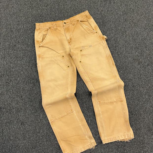 칼하트 빈티지 베이지 더블니 워크팬츠