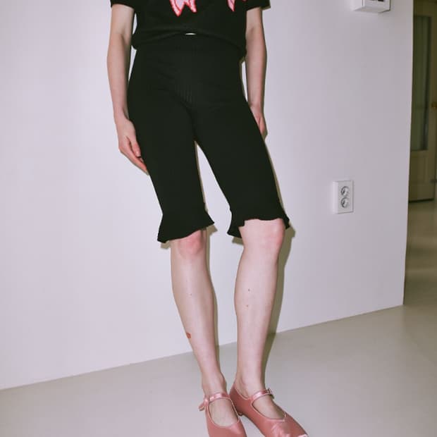 론론 러플 바이커 쇼츠 러플 팬츠 블랙