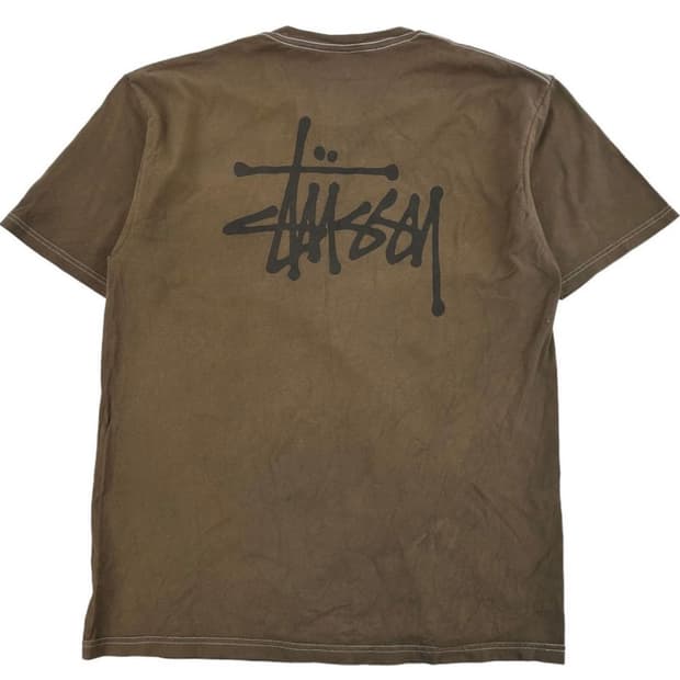 스투시 반팔 L 브라운 카키