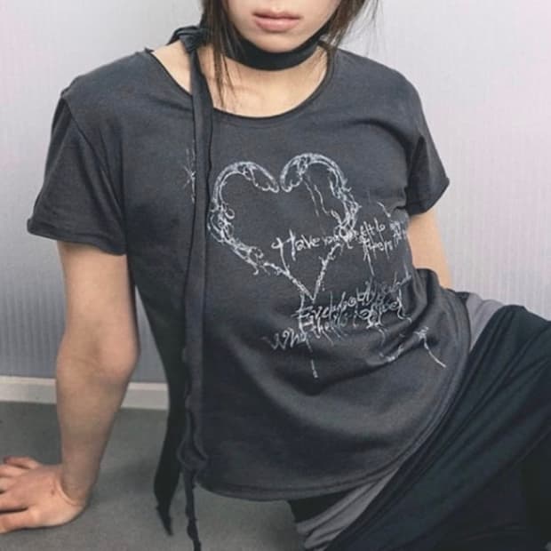 허그유어스킨 스카프 탑 반팔