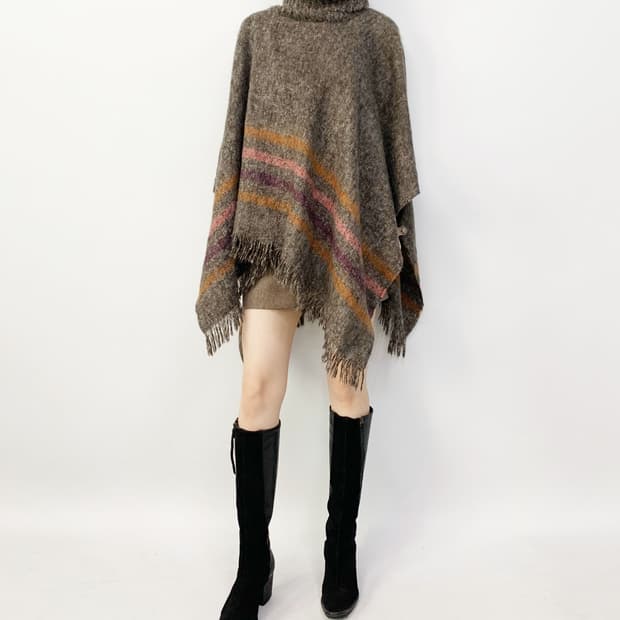 ROSIER 에스닉 니트 판초 케이프