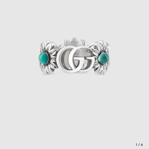 (새상품) 구찌 GG 더블G 마몽 자개 반지 15호