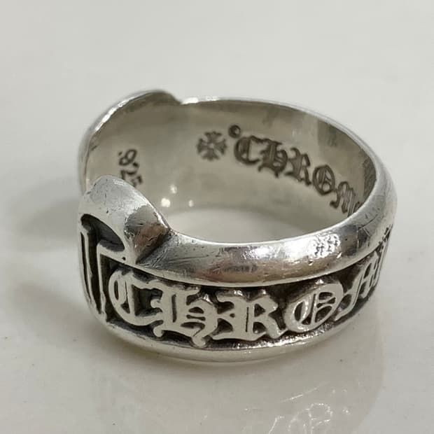 [US 6.5] 크롬하츠 스크롤 라벨 링 스몰 반지