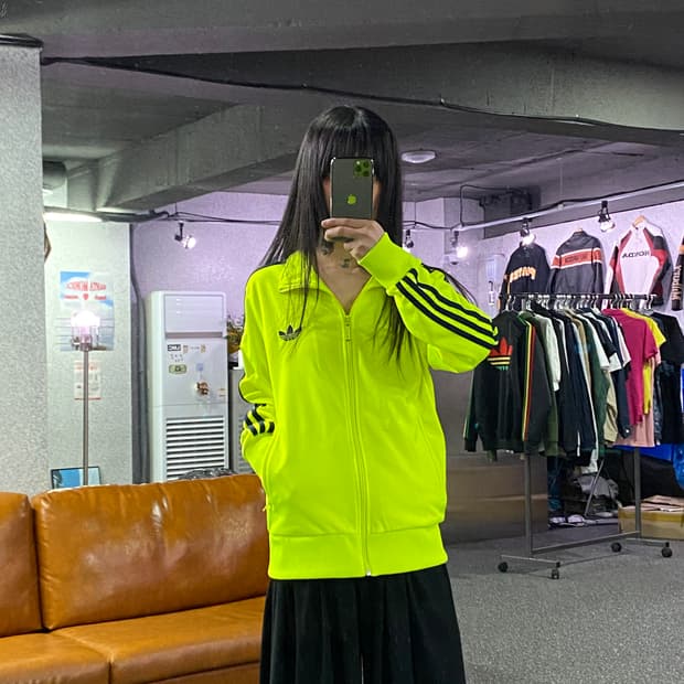아디다스 파이어버드 형광 트랙탑 져지자켓 B4613