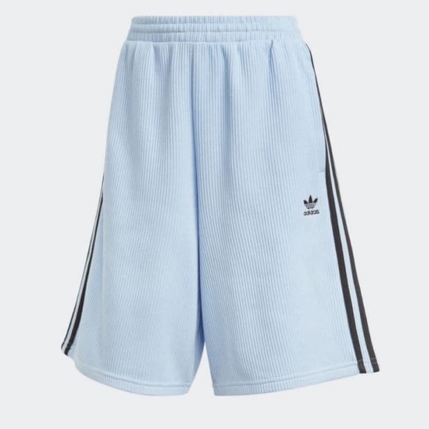 아디다스 하늘 + 검정 와플 버뮤다 팬츠 바지 xs