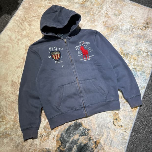 폴로 USA 성조기 빅포니 후드집업
