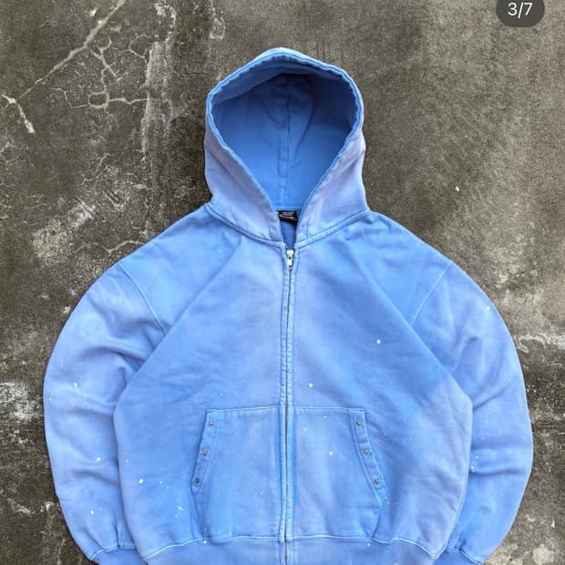 Belvet Distressed Pigment Zip Hoodie