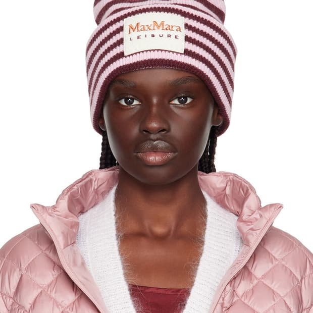 [MaxMara] Red & Pink Stripe Beanie